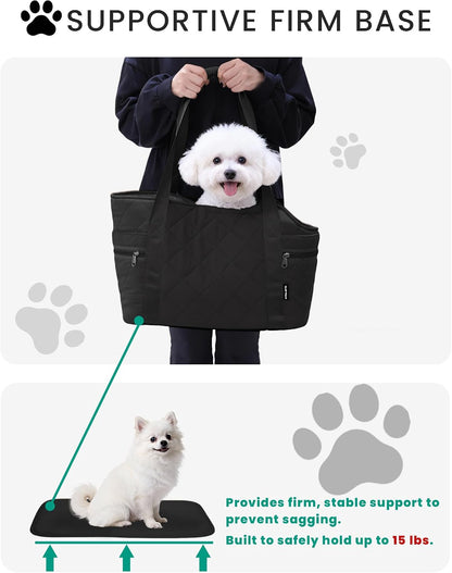 Interior view of soft plush pet carrier lining