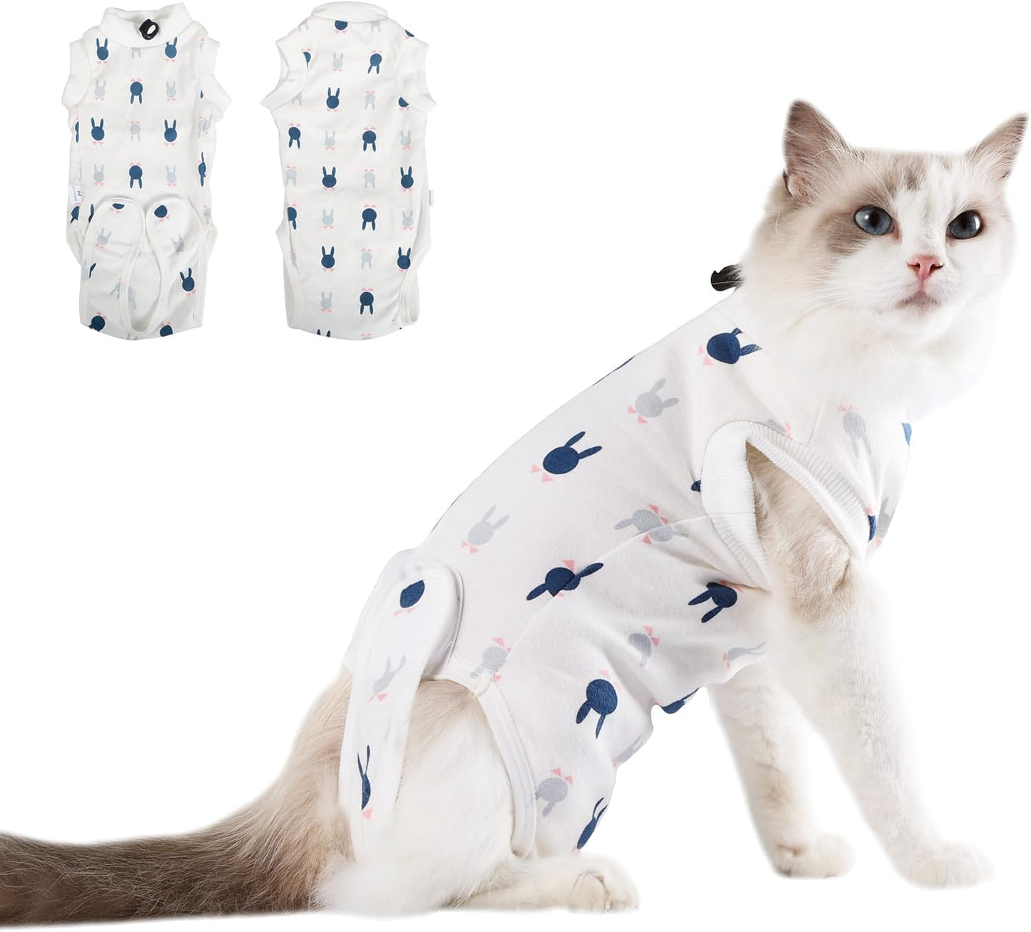 Cat Surgery Recovery Suit, Anti Licking Postoperative Onesie with Roll-Up Design, Soft Breathable Bodysuit Shirt for Female Spay Male Neuter Abdominal Wound Kitten E-Collar Cone Alternative - Image 10