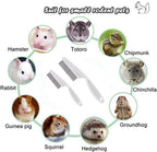 Two pack white hamster flea combs highlighting the ergonomic non slip handles for secure small pet grooming.