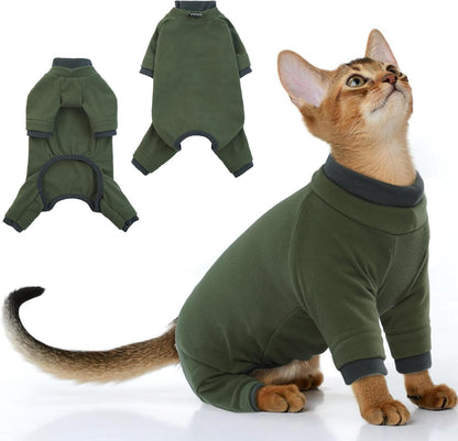 PUMYPOREITY sticky hair cat clothes front view on a feline