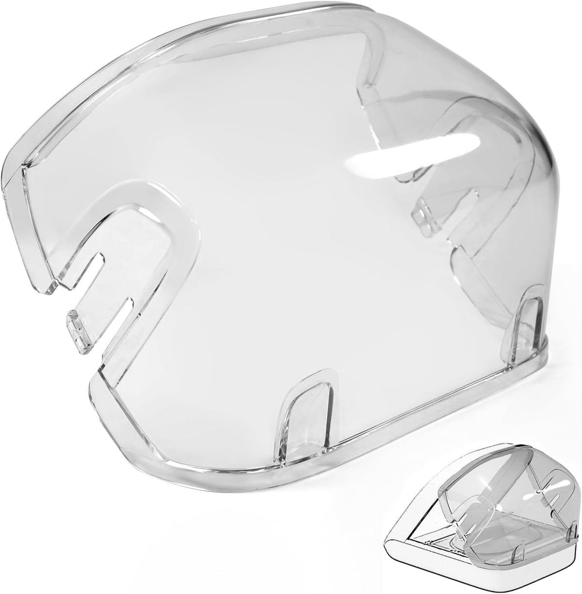 Baofum automatic microchip cat feeder rear cover front view showing transparent design.