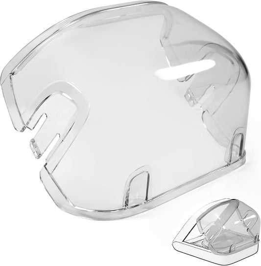 Baofum automatic microchip cat feeder rear cover front view showing transparent design.