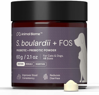 Animal Biome S. Boulardii + FOS Powder Probiotics for Dogs & Cats 30g (50 Scoops), Saccharomyces Boulardii Dog Probiotic + Prebiotic for Gut Health, Loose Stool, Sensitive Stomach Microbiome Support - Image 9