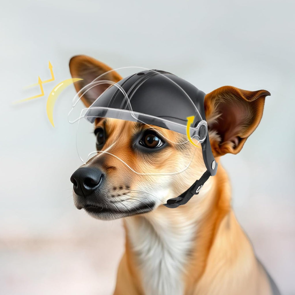 Adjustable strap details on Namsan pet helmet for small dogs