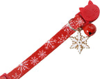 BoomBone festive kitten collar highlighting the attached jingling silver bell.
