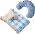 Haourlife little cat pillow front view plush half donut calming pet bed set