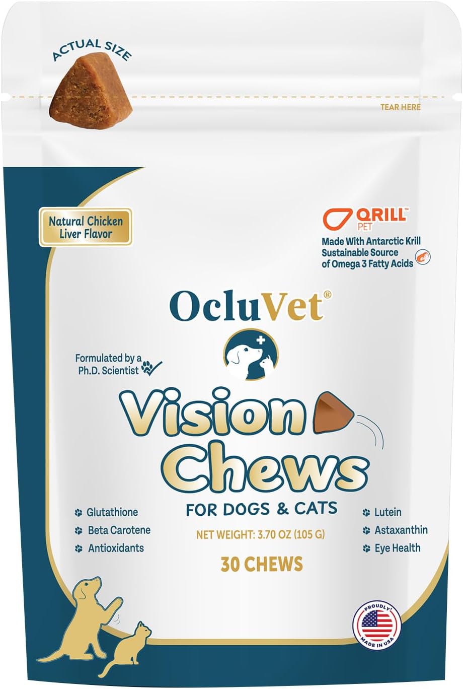 OcluVet Vision Chews eye supplements for dogs and cats front packaging view
