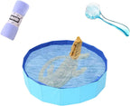Ttmimik bearded dragon foldable bathtub with brush and towel set front view