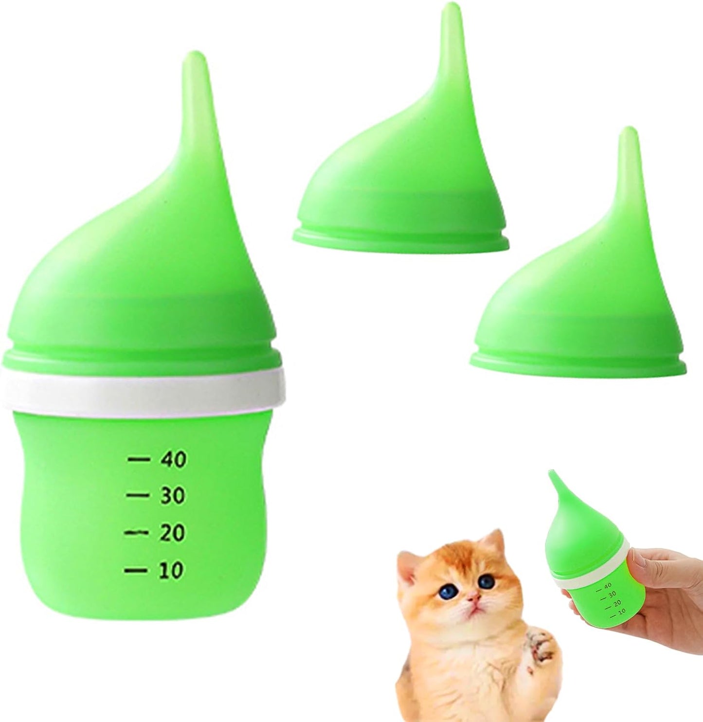 Generic anti choking puppy kitten nursing bottle green front view