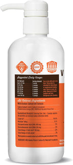 VetPro Complete pet nutrition wild salmon oil pour shot on top of dry pet kibble.