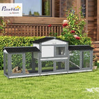 PawHut bunny cage with double run boxes