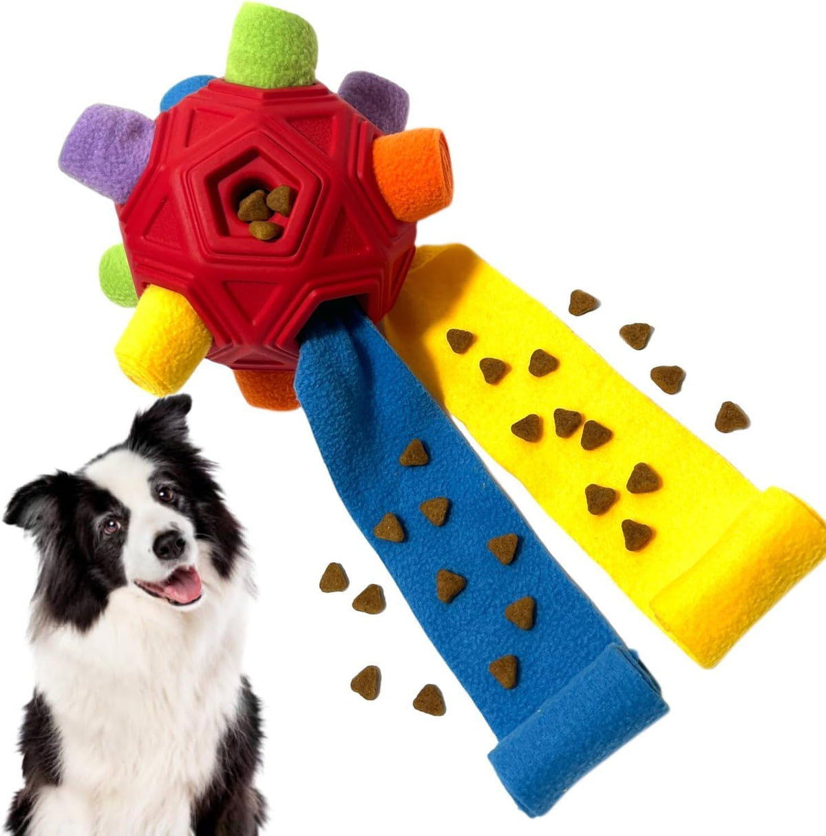 Snuffle Ball for Dog Toys Unbreakable Upgrade Ball Interactive Toy Foraging Snuffle Mat Puppy Treat Dispenser Slow Feeder Dog Puzzle Toys for Small, Medium, Large Pets (Blue) - Image 9