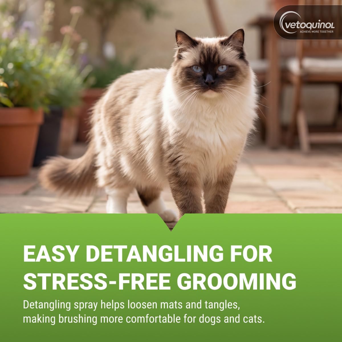 Vetoquinol Groom Aid Spray back label ingredients and usage instructions.