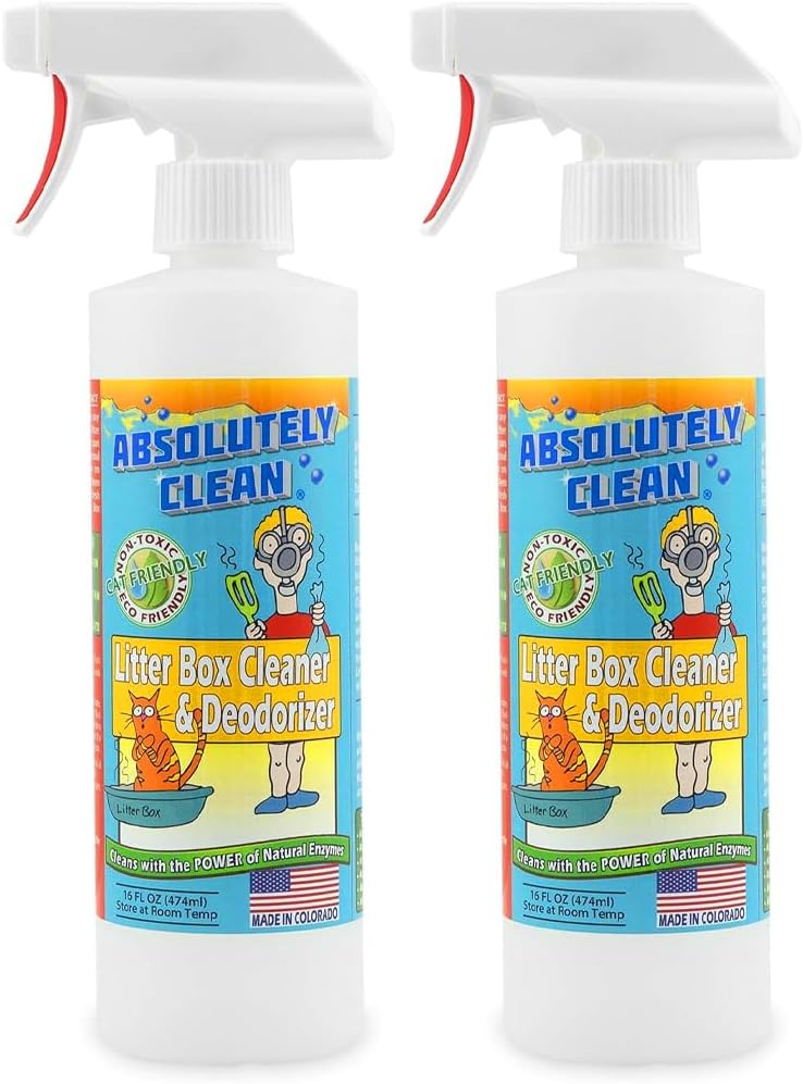 Absolutely Clean litter box odor eliminator bottle lifestyle setting