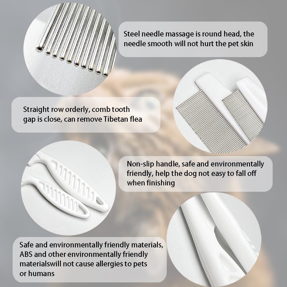 Small and large pet combs for long and short haired animals