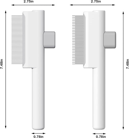 Self-cleaning slicker brush with one-click button mechanism