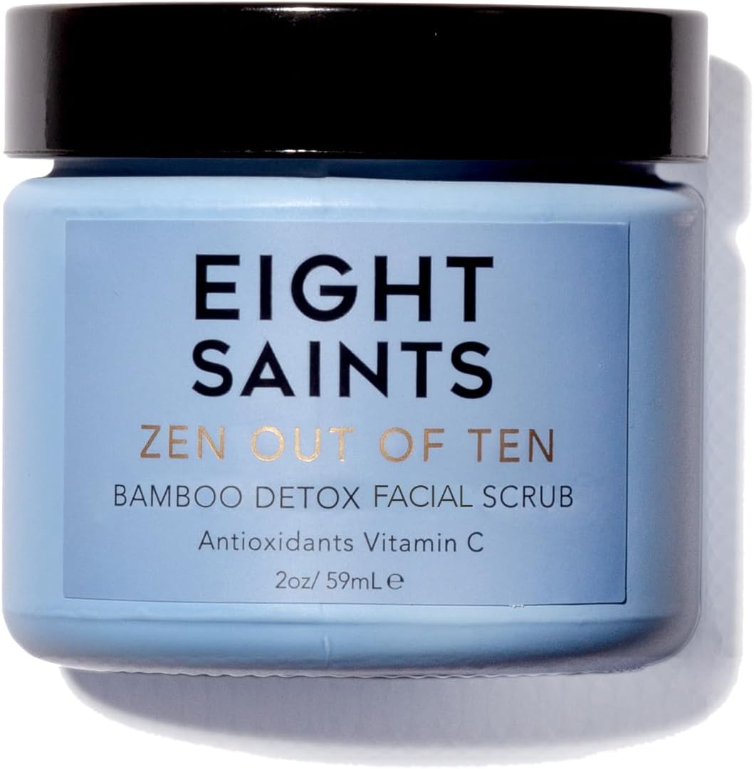 Eight Saints Zen Out Of Ten Bamboo Detox Face Scrub front view packaging