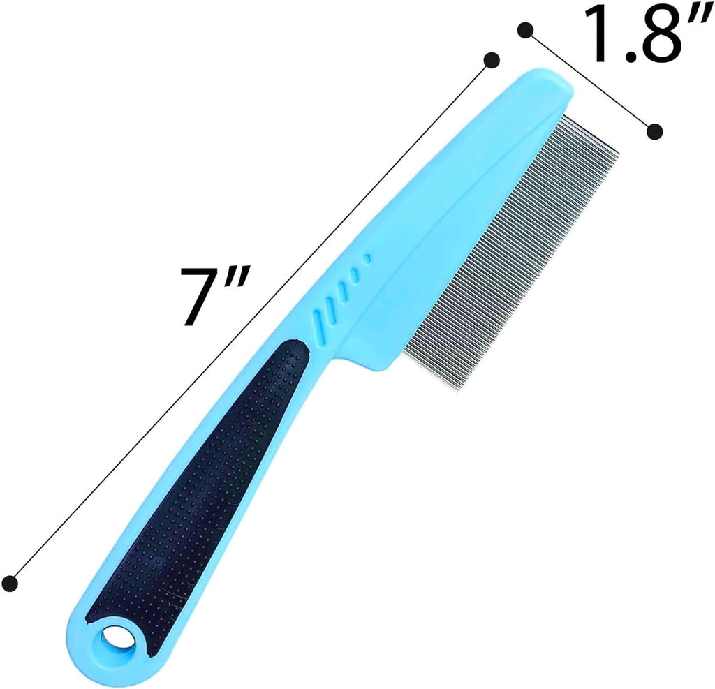 Flea Comb with Rubber Handle, Flea and Tick Combs for Dogs & Cats, Dog Comb for Grooming - Image 2