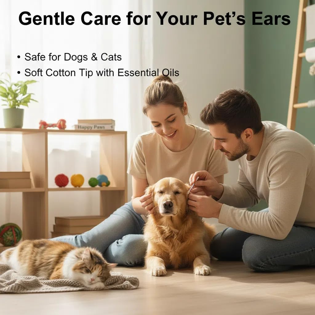 Close up of pre-moistened Zimumoda pet ear cleaning buds