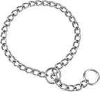 Size measurement guide graphic for the alloy steel small dog training necklace.