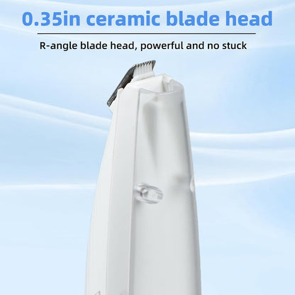 Automatic hair suction pet trimmer demonstrating internal vacuum function