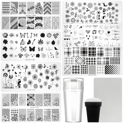 LoveOurHome 7pc Nail Stamping Plate Kit front view