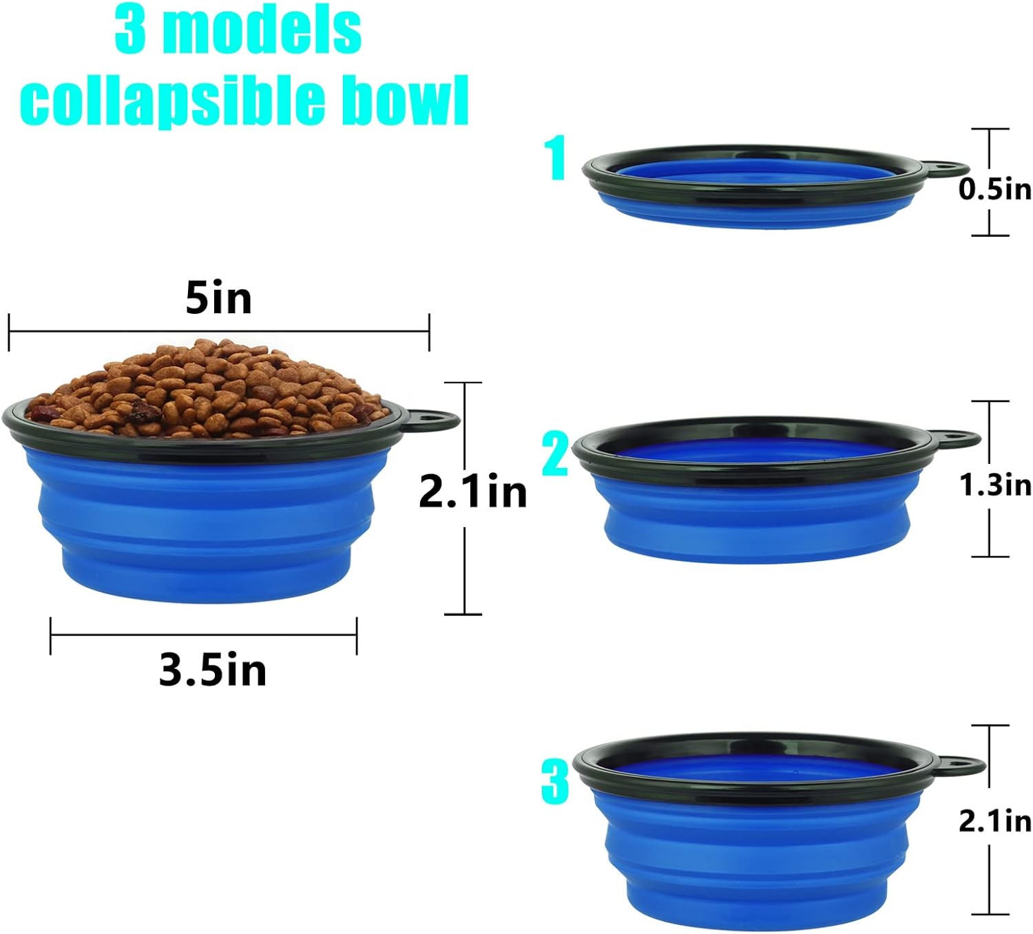 SLSON foldable dog water bowl clipped onto a backpack using the included climbing buckle.