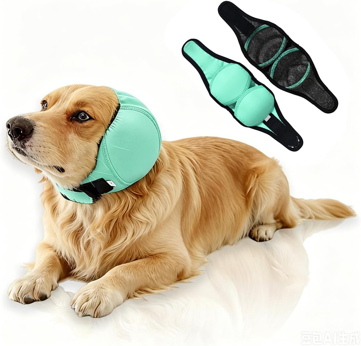 Waterproof Dog Ear Covers,No Flap Ear Wraps for Dogs,Dog Ear Muffs for Noise Protection & Anxiety Relief,Adjustable Dog Calming Hoodie Shower Cap for Bathing Grooming(Fuchsia,M) - Image 10
