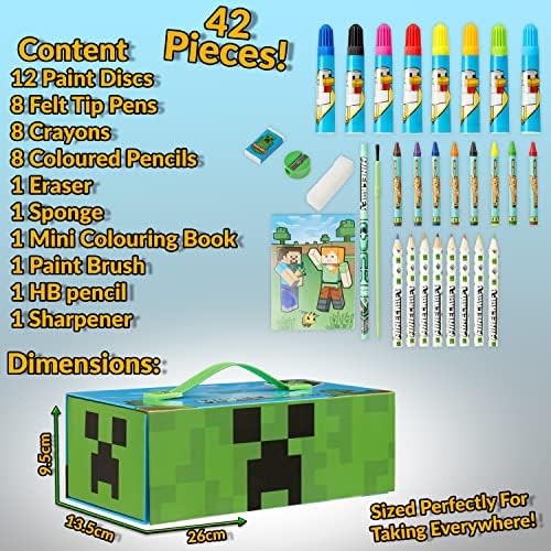 Minecraft art supplies kit for boys showcasing the full collection of non toxic stationery