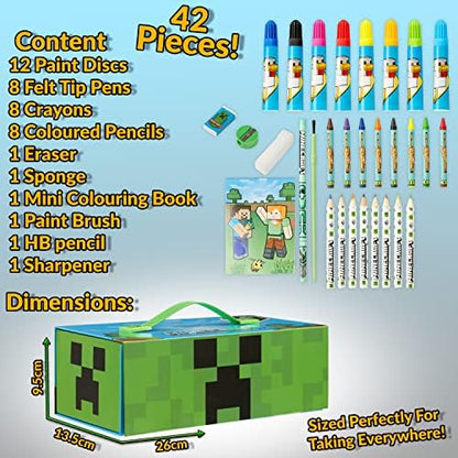 Minecraft art supplies kit for boys showcasing the full collection of non toxic stationery