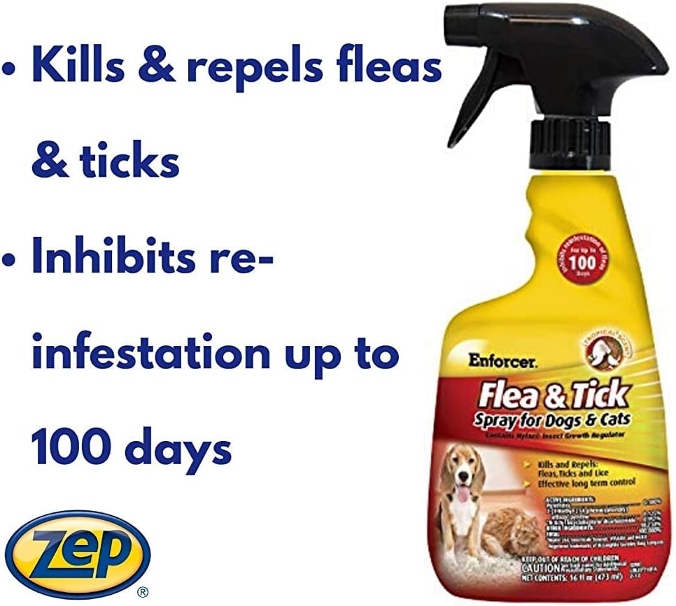 Enforcer flea and tick spray packaging details and labels