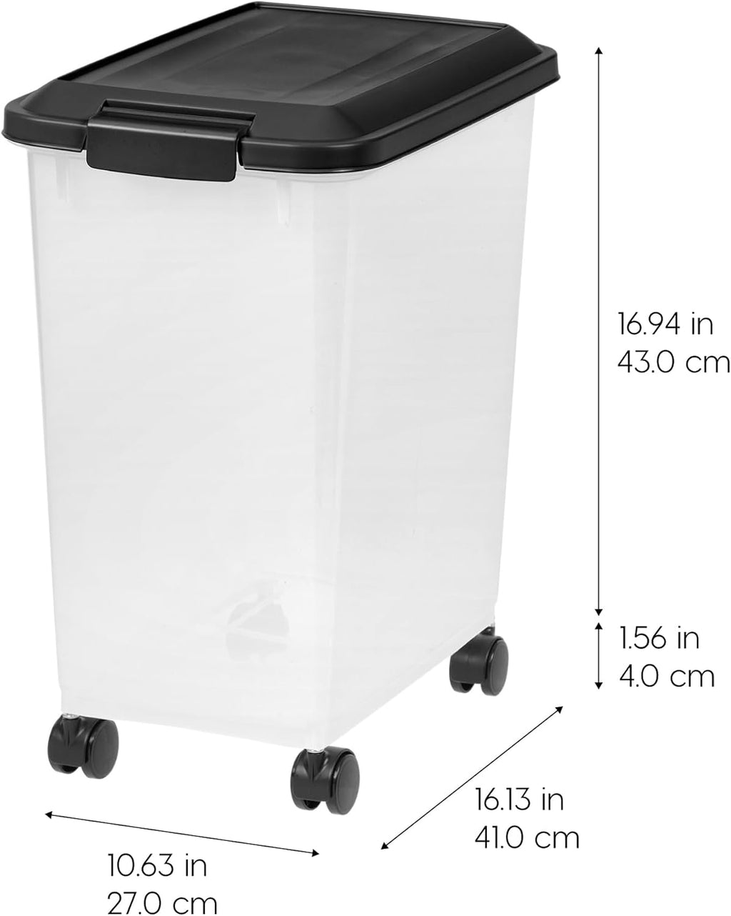 Iris Usa airtight pet food bin with wheels