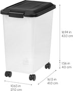 Iris Usa airtight pet food bin with wheels