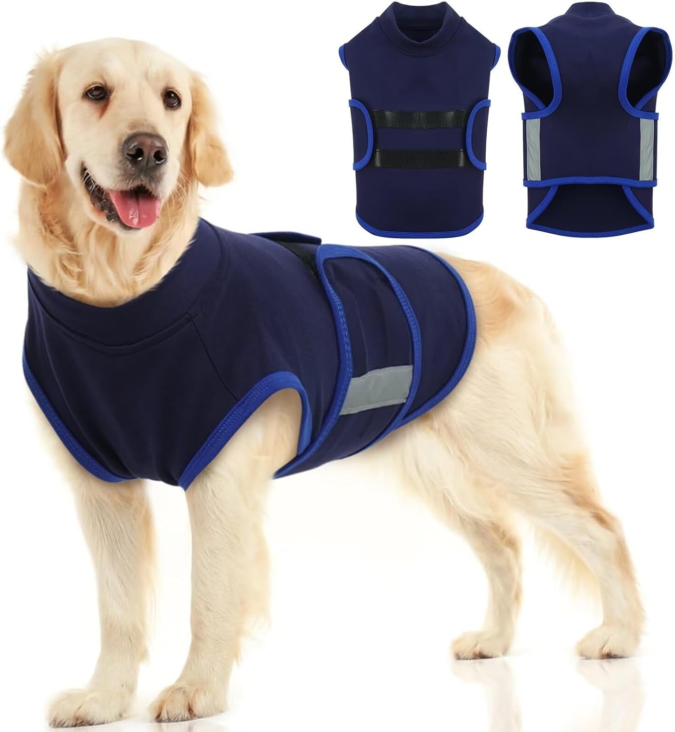 MIGOHI Dog Anxiety Relief Coat,Comfort Anxiety Vest for Dogs,Adjustable Anxiety Calming Wrap for Fireworks,Thunderstorms,Travel, Separation, Dog Anxiety Jacket for Small Dogs,S,NavyBlue - Image 15