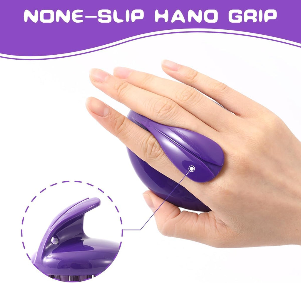 CeleMoon pet brush angle view highlighting ergonomic handle grip