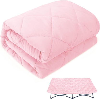 Biloban sheet for Regalo My Cot toddler bed front view pink quilted cover