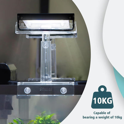 driamor Aquarium Light Holder Adjustable, Clear Acrylic Fish Tank LED Light Riser Stand Aquarium Lamp Brackets Kit 2pcs Transparent Support for Width 2.34-4.7 Inches Light with Extendable Bracket - Image 5