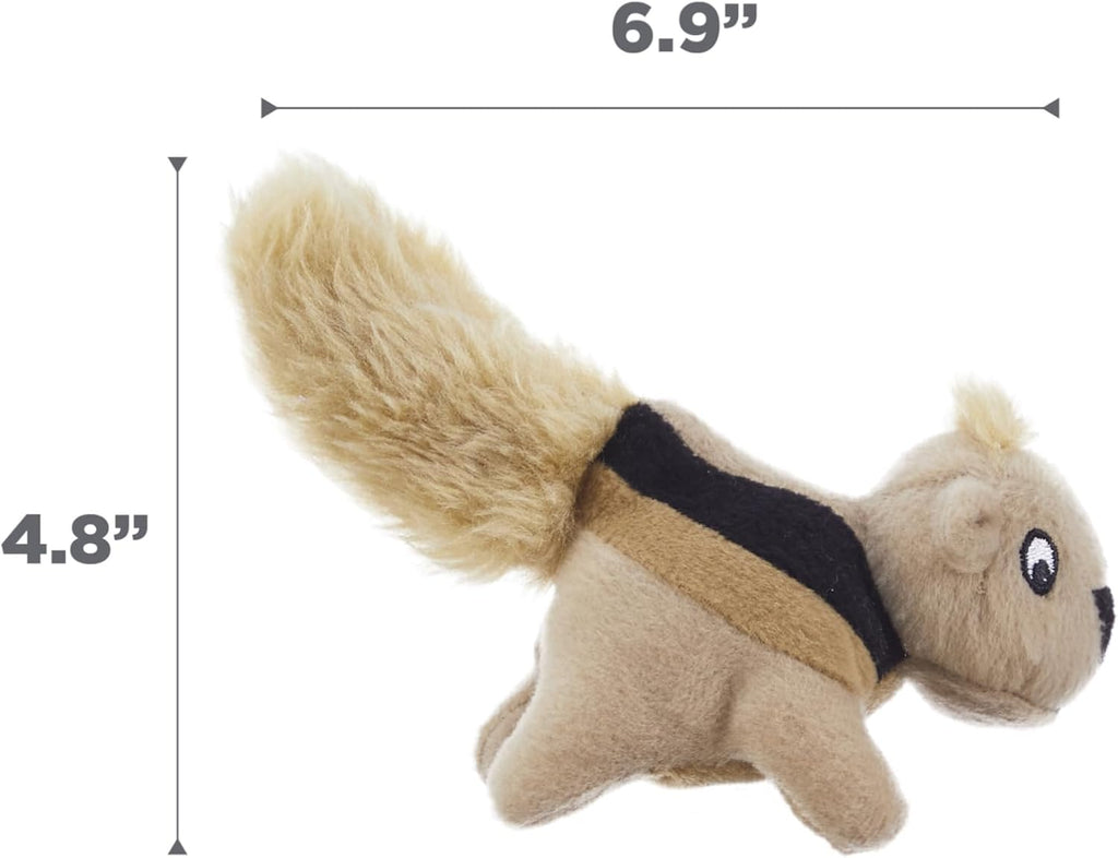 Durable squeaking squirrel plush toys for independent fetch and toss play