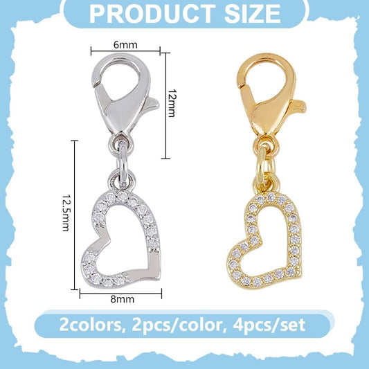 Delorigin heart charms attached to a cat collar