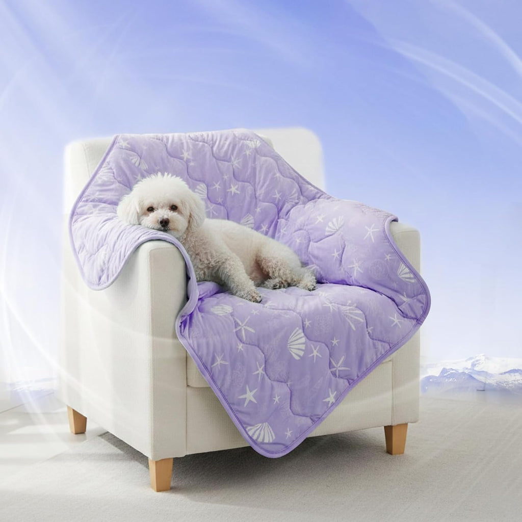 NWK Dog Cooling Blanket, Q-Max>0.345, Ice Silk Cool to Touch Material, Reversible Breathable Bed Cover, Furniture Protector Couch Sofa for Summer, Machine Washable (Ocean Blue, 30'' X 40'') - Image 9
