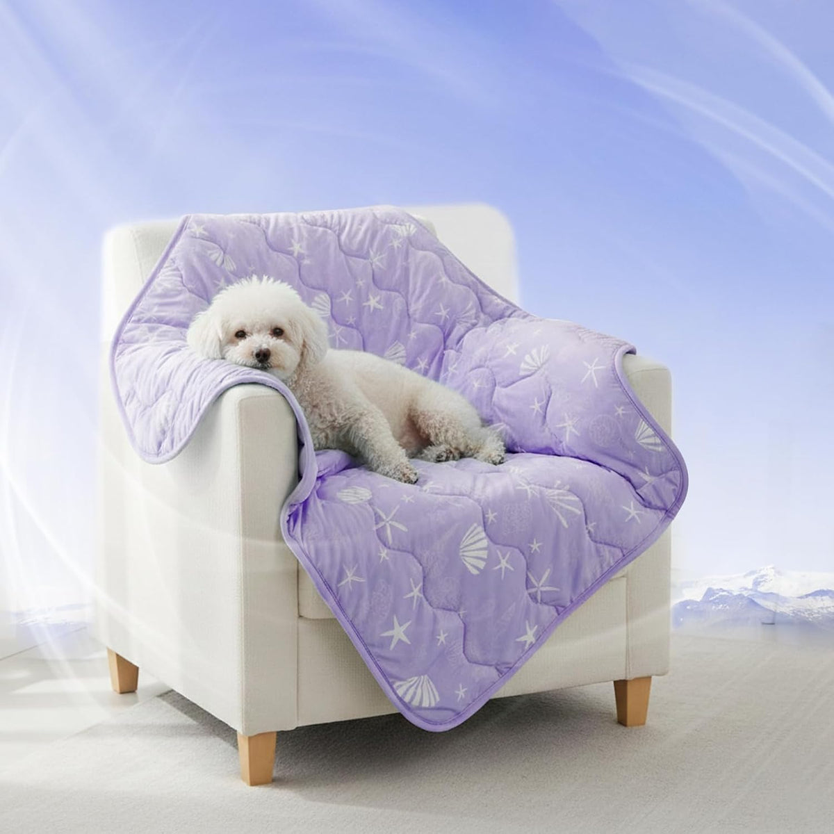 NWK Dog Cooling Blanket, Q-Max>0.345, Ice Silk Cool to Touch Material, Reversible Breathable Bed Cover, Furniture Protector Couch Sofa for Summer, Machine Washable (Ocean Blue, 30'' X 40'') - Image 9
