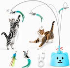 Interactive Cat Toys for Indoor Cats, Automatic Flying Bird Cat Toy with 360 degrees Feather Wand, Strong 8cm Suction Cup, USB Rechargeable Self-Play Cat Toy for Bored Kittens & Adult Cats - Image 11