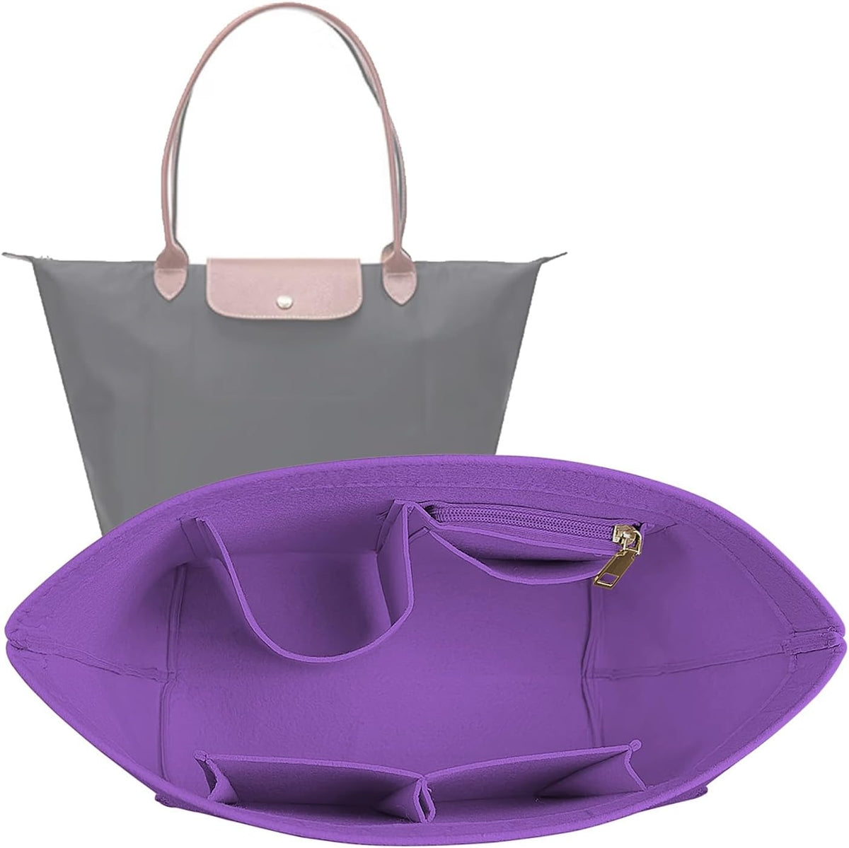 Premium stitching and durable design of Lckaey felt tote liner