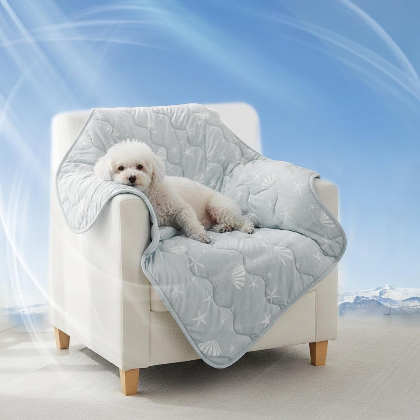 NWK Dog Cooling Blanket, Q-Max>0.345, Ice Silk Cool to Touch Material, Reversible Breathable Bed Cover, Furniture Protector Couch Sofa for Summer, Machine Washable (Ocean Blue, 30'' X 40'') - Image 14