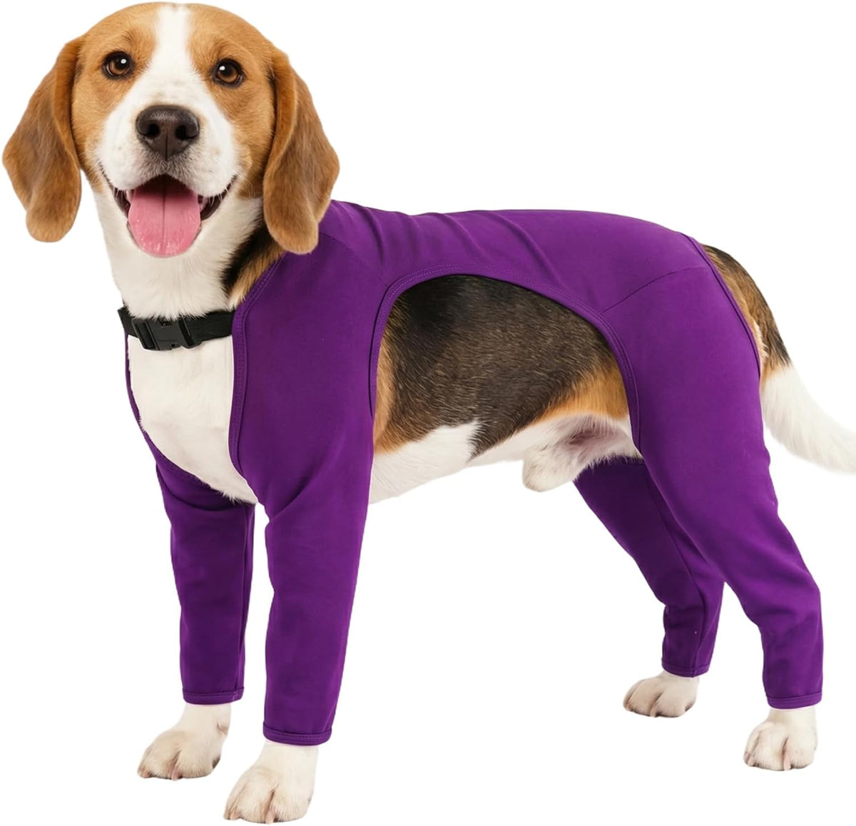 BRKURLEG Dog Recovery Suit with Legs, Leg Wound Protector Soft Post Surgery Dog Suit, Pet Surgical Onesie Stop Licking Leg Joints and Wounds After Surgery, Elbow & Knee Wound Cover, Grey L - Image 11