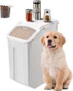 VEVOR Ingredient Storage Bin, 2 x 15L Dispenser Bin with 2 Measuring Cups, Attachable Casters and Airtight Lid, 2 Pcs/Set Dog Pet Food Storage Container, PP Material Kitchen Rice Cereal Flour Bin - Image 12