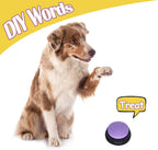 Close up view of the durable talking pet buttons showing the colored top surface.