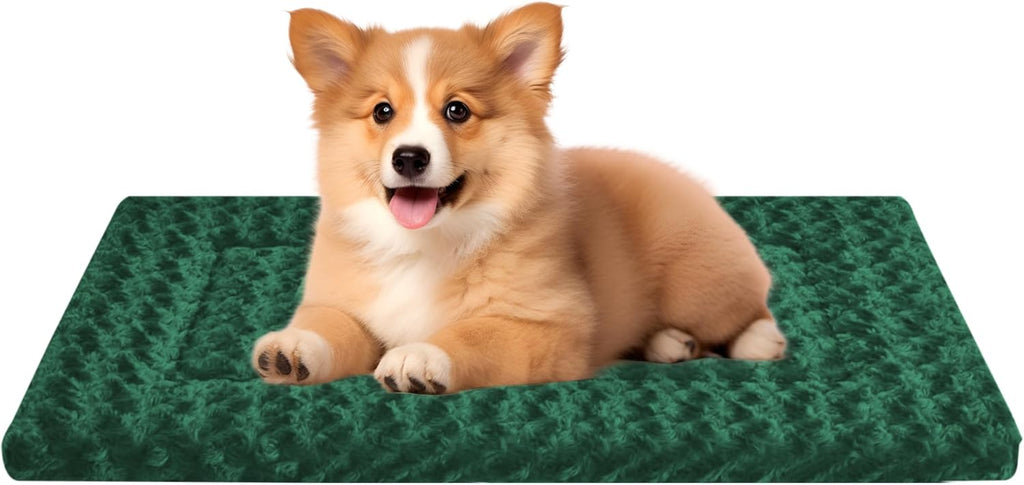 Washable Dog Bed Plush Orthopedic Outdoor Crate Mat with Non-Slip Bottom,Luxe Soft Kennel Pad for Pets, Cozy Cage Cushion & Pet Sleeping Mattress Large Sized,Medium,Small Dogs,24 x 18 inch,Pink - Image 11