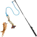 DIBBATU Dog Flirt Pole interactive teaser wand front view showing full length