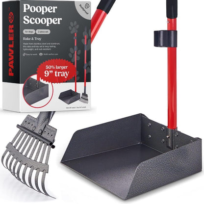Pawler Pooper Scooper for Large Dogs, Small Dogs and Horses, Metal Poop Scooper Set with Long Handle Rake, Spade and Tray for Yard, Grass, Dirt or Gravel, Heavy Duty Aluminum Poop Picker Upper - Image 10